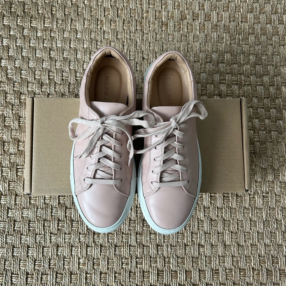 Margaux Blush Leather Sneakers